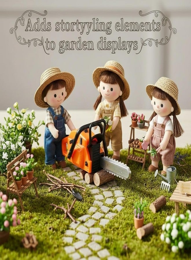 JOINPAYA 2Pcs Miniature Dollhouse Chainsaw: Mini Garden Chainsaw Figurine PVC Fairy Garden Accessories for Landscape Decoration - Image 2